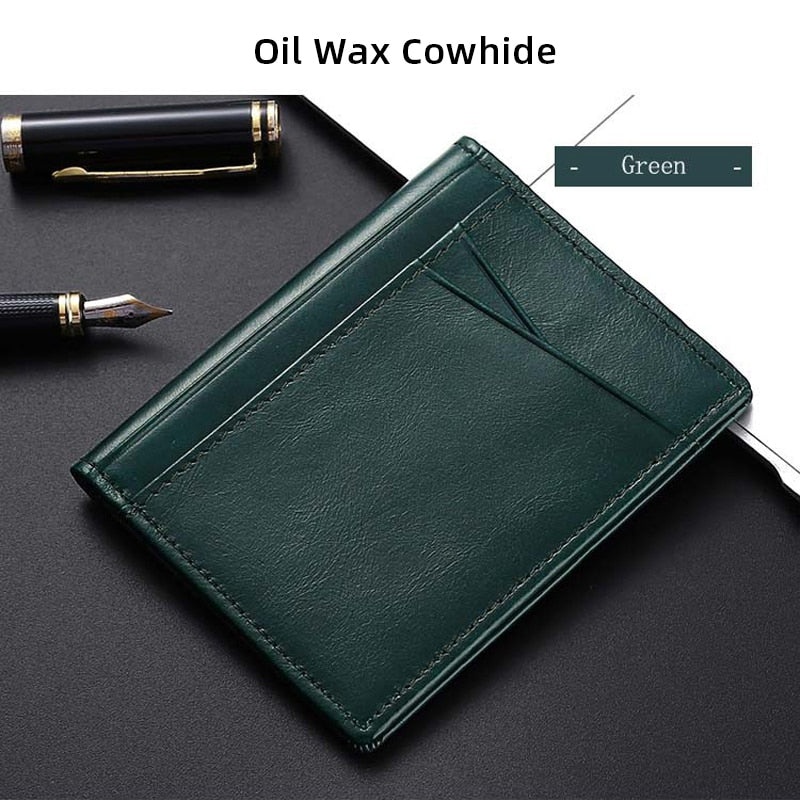 YUECIMIE Super Slim Soft Wallet 100% Genuine Leather Mini Credit Card Holder Wallets Purse Thin Small Card Holders Men Wallet