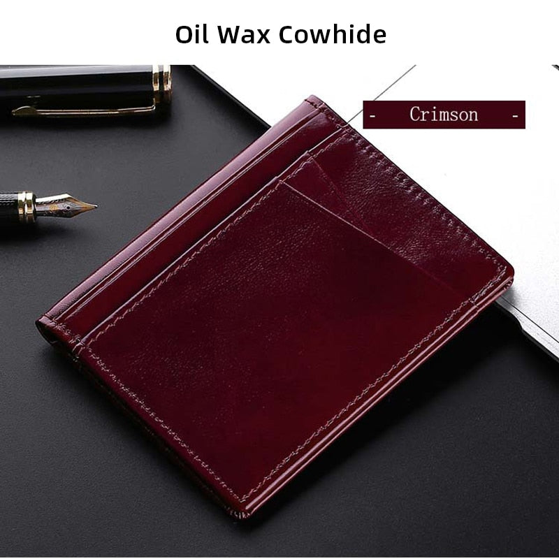 YUECIMIE Super Slim Soft Wallet 100% Genuine Leather Mini Credit Card Holder Wallets Purse Thin Small Card Holders Men Wallet