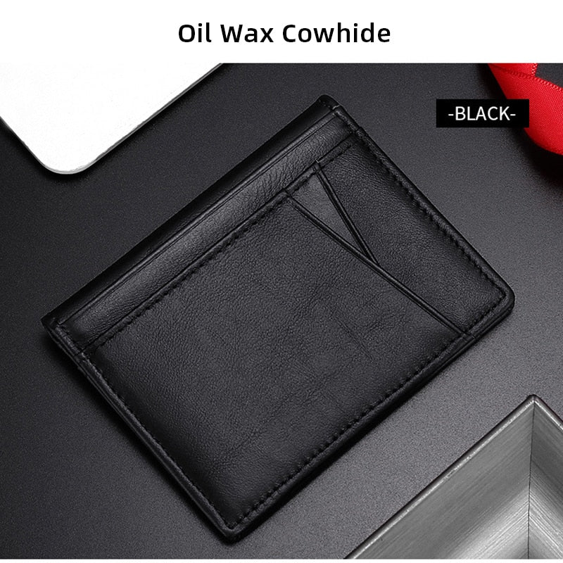 YUECIMIE Super Slim Soft Wallet 100% Genuine Leather Mini Credit Card Holder Wallets Purse Thin Small Card Holders Men Wallet